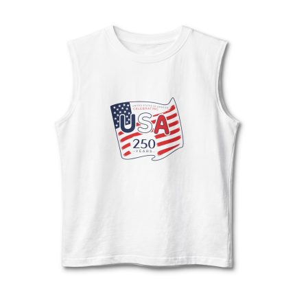 USA 250 Flag Muscle Tank — Patriotic 4th of July Sleeveless Tee