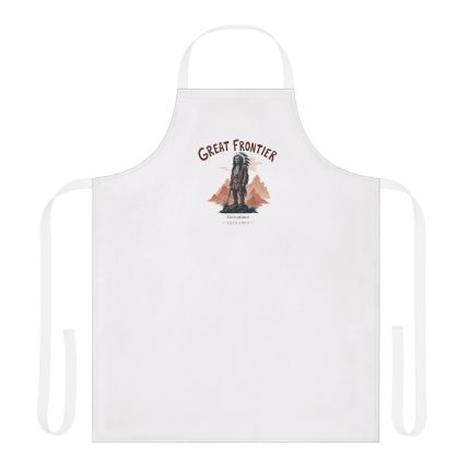 Great Frontier Western Apron — Rustic Cowboy Chef Apron with Desert Graphic